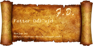 Fetter Dávid névjegykártya
