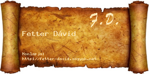 Fetter Dávid névjegykártya